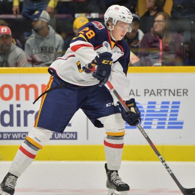 Riley Piercey of the Barrie Colts. Photo by Terry Wilson / OHL Images.